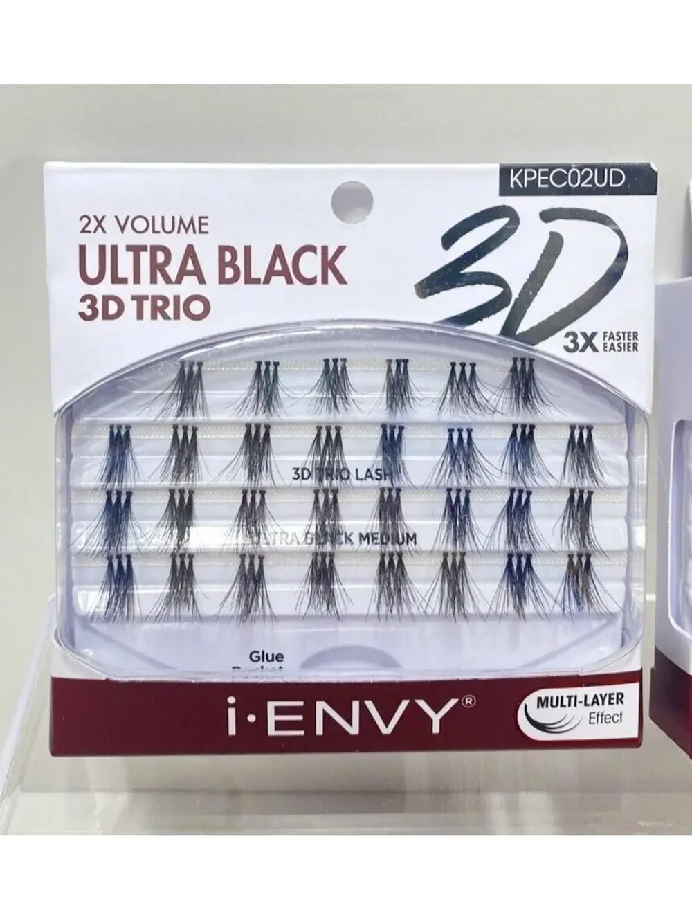 Ultra Black 3D Trio Individual Lash Extensions Long Double Volume 2-Pack New